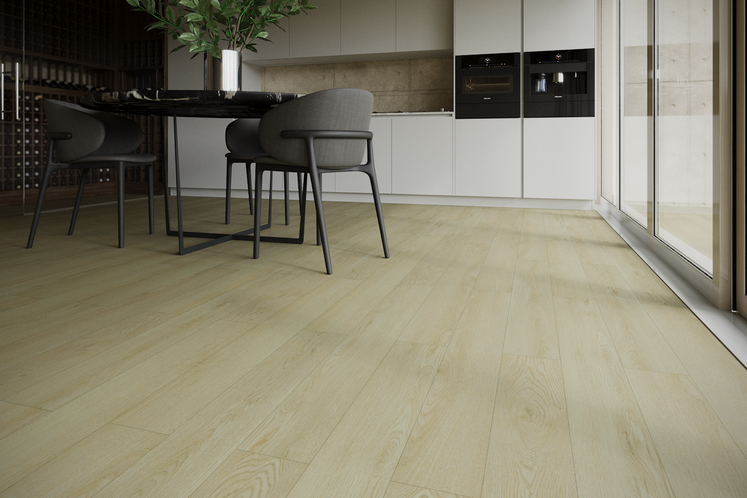 Кварцвиниловый SPC ламинат Art East Art Stone Narrow Дуб Эльзас 143-ASL 1220×152×5 фото в интерьере